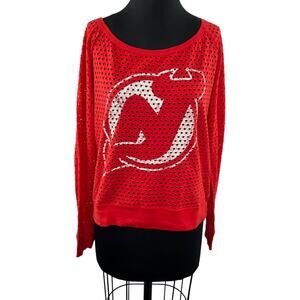 4her by Carl Banks Women's New Jersey Devils NHL Hockey Wide Neck Jersey Top